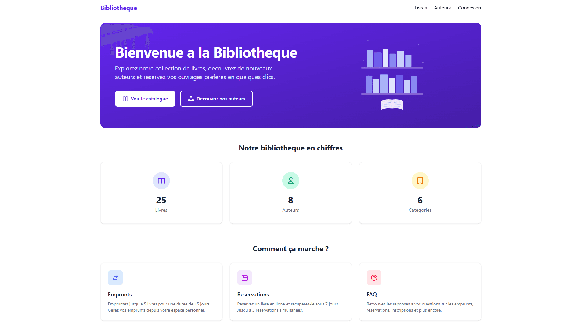 Interface du catalogue de la bibliothèque