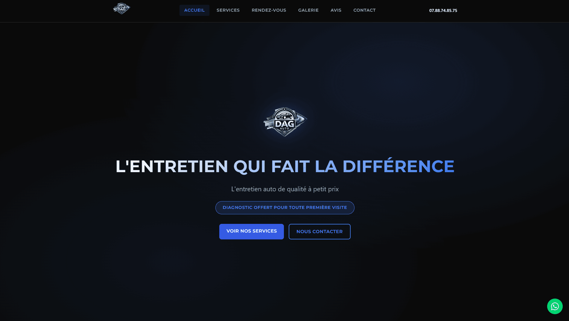 Page d'accueil Dag Auto