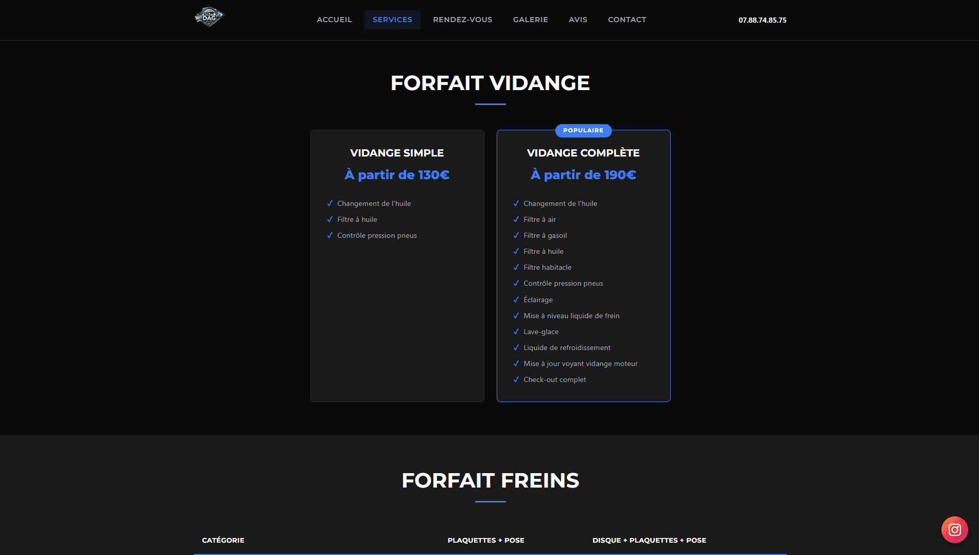 Grille tarifaire vidange simple et complète