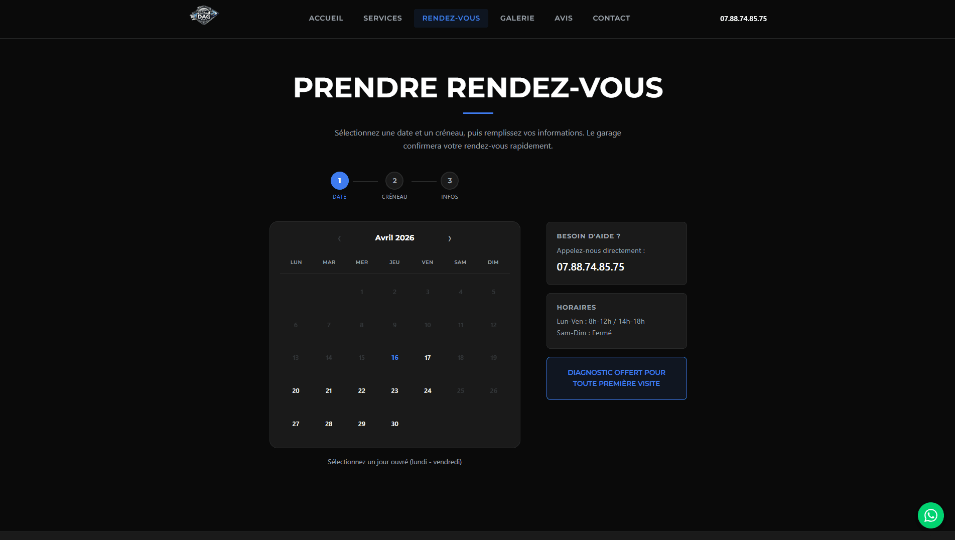 Système de réservation avec calendrier interactif