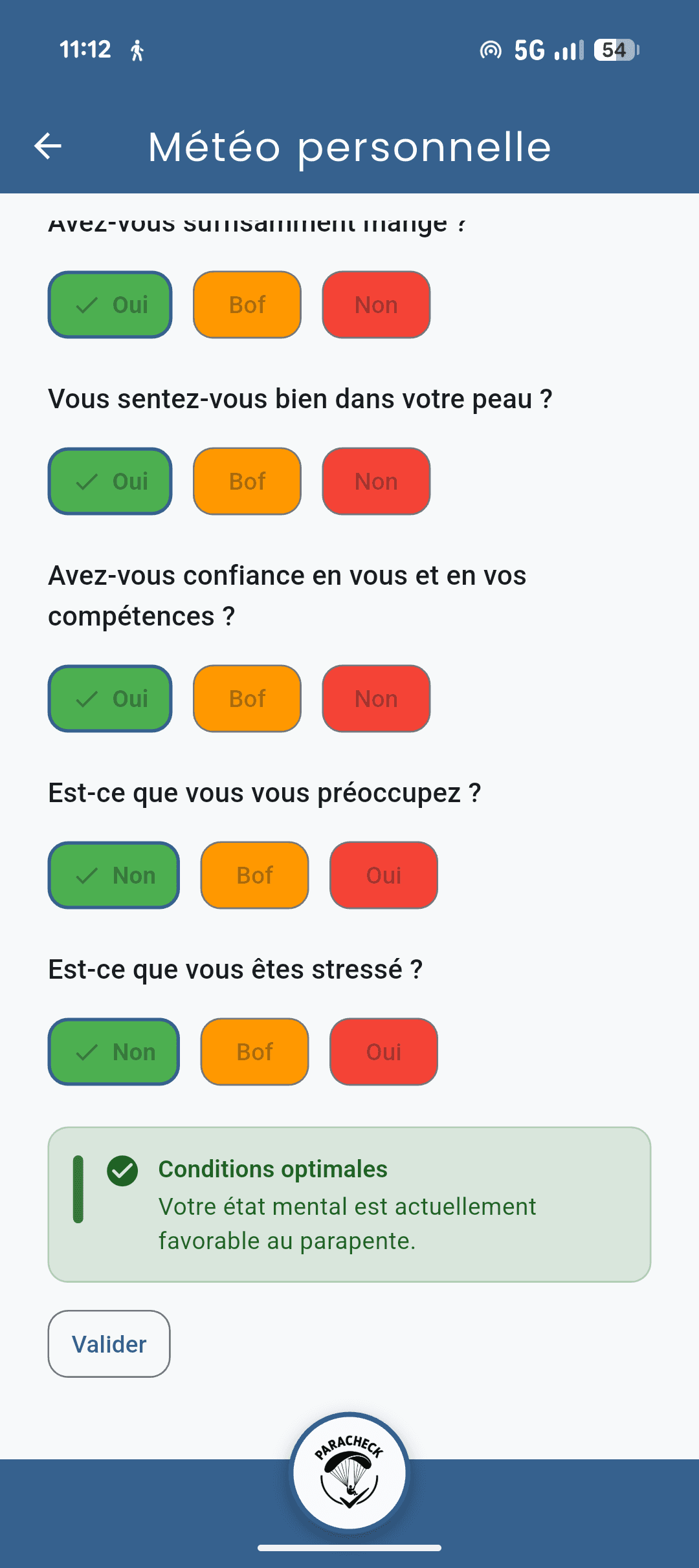 Interface de ParaCheck 3