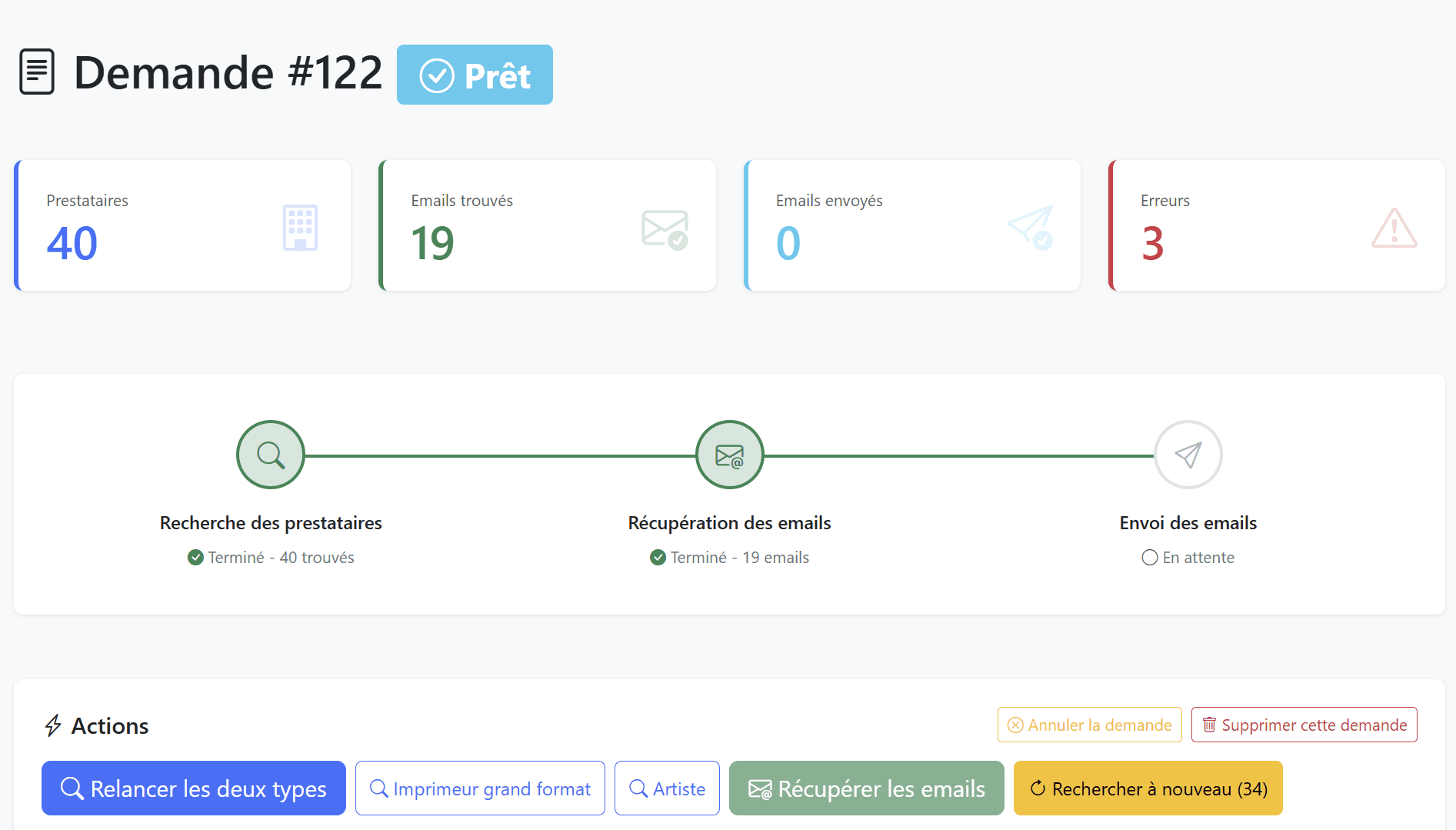 Pipeline de prospection en action