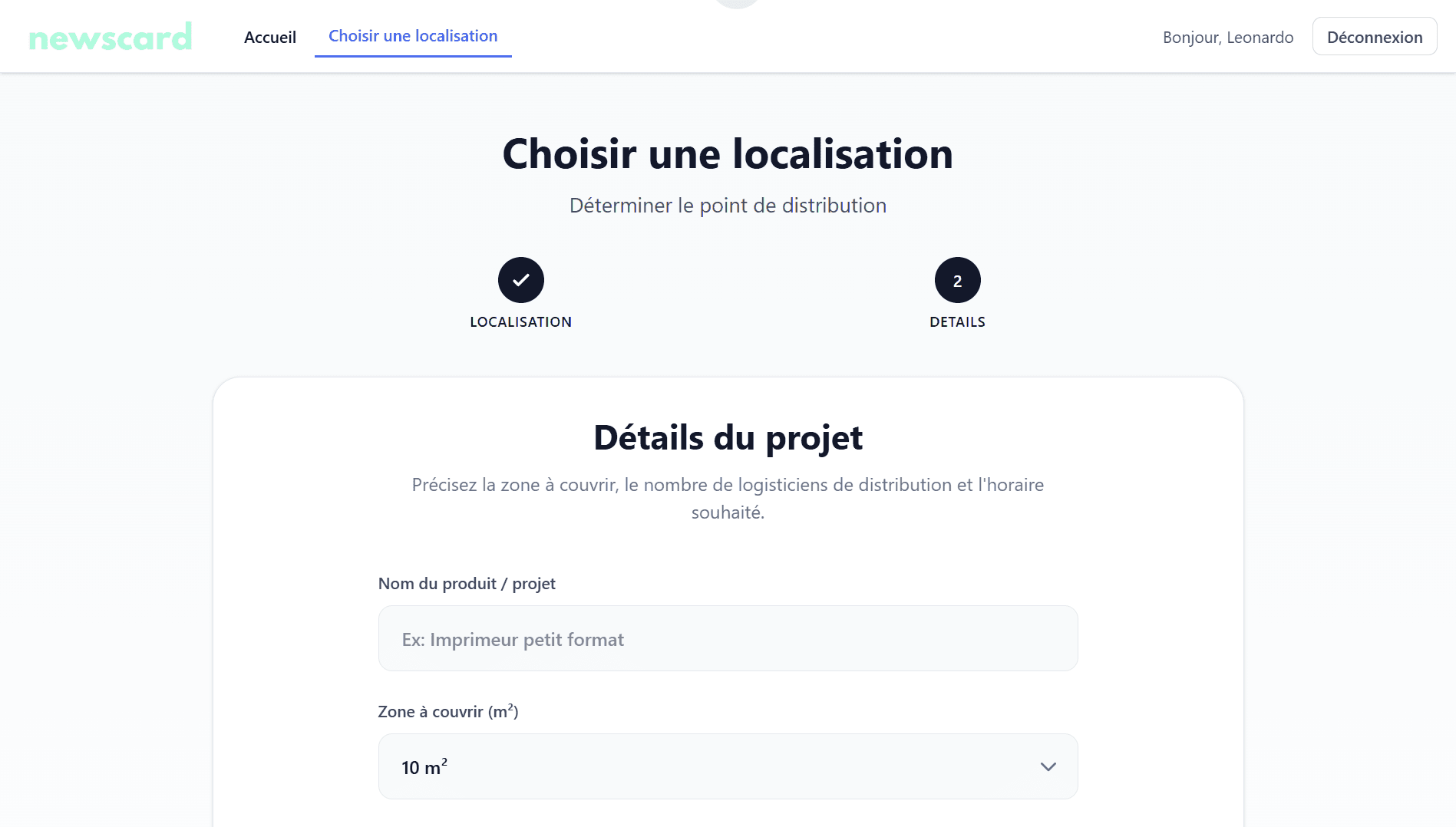 Configuration de la zone de distribution